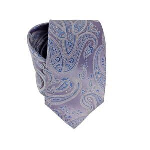 MICHAEL KORS MEN'S VIOLET PAISLEY 100% SILK NECK TIE 3.5" WIDTH